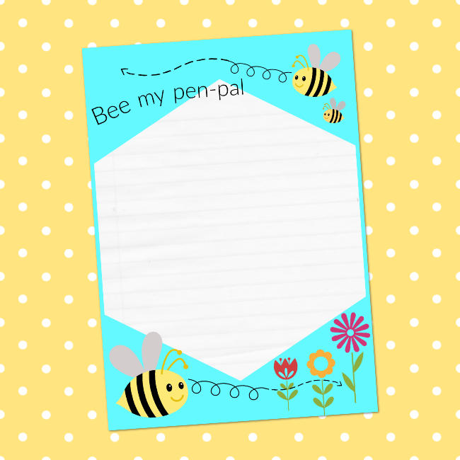 bee themed writing paper