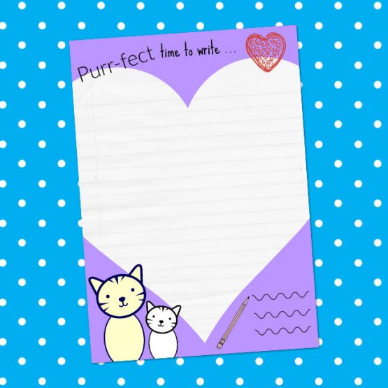 cute cat letter writing paper