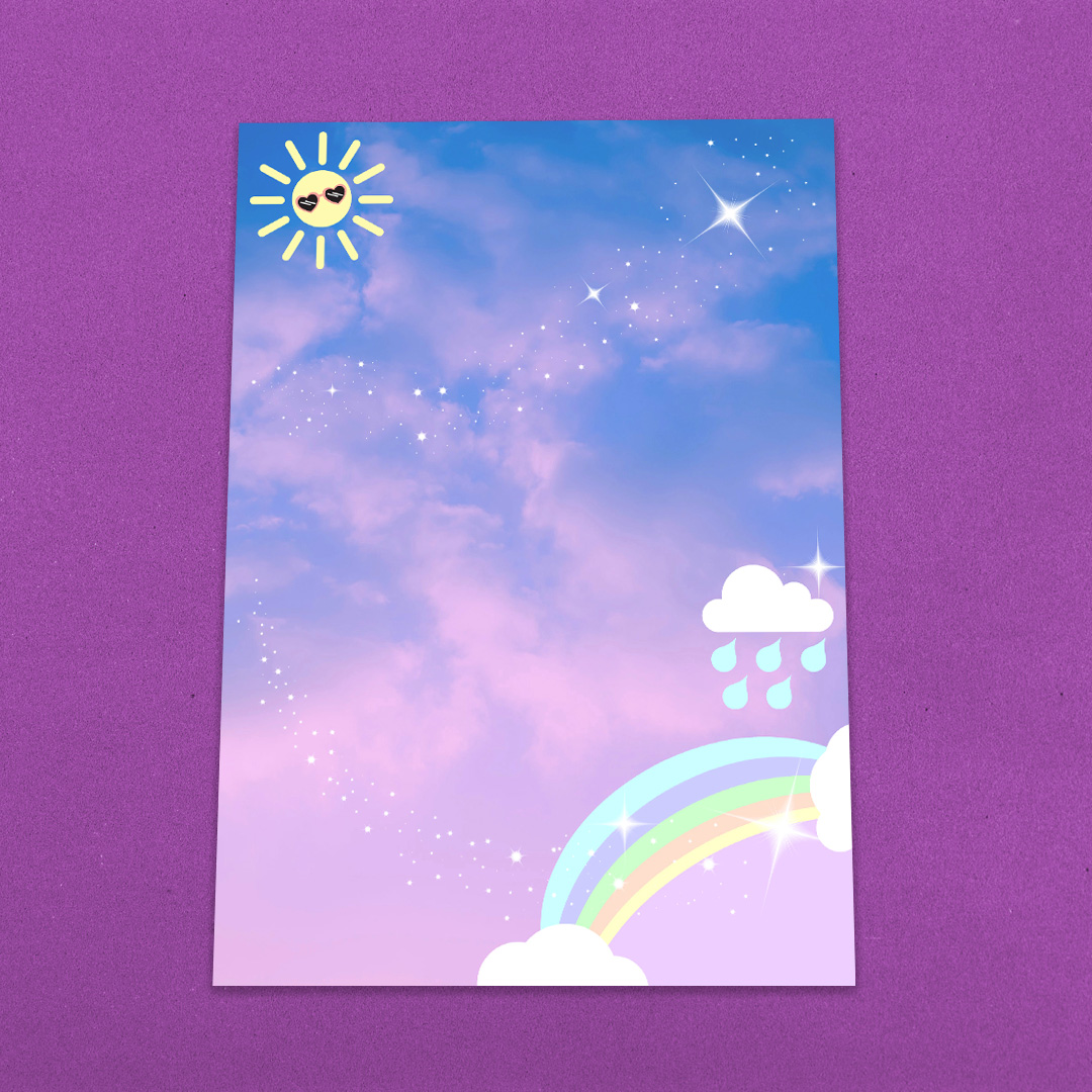 Pastel Rainbow Letter Writing Paper