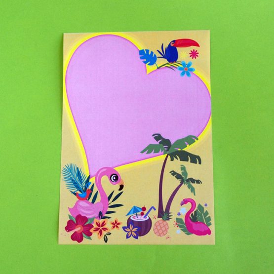 Tropical Flamingo Letter Writing Paper