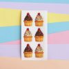 6 Cupcake Stickers