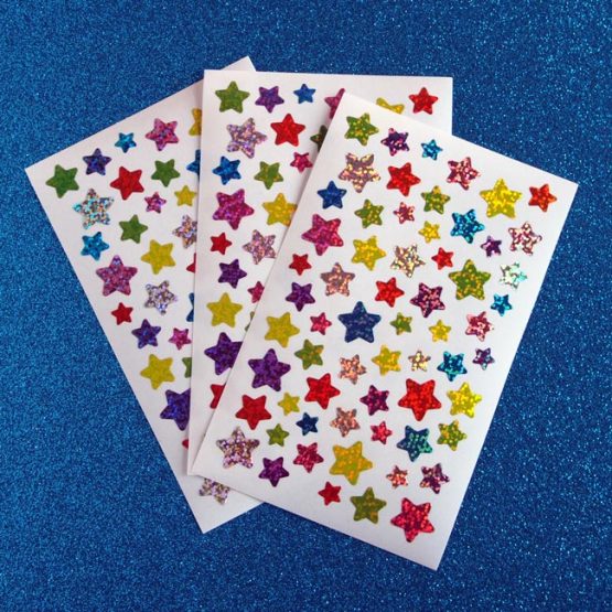 Colourful Prismatic Star Sticker Sheet
