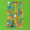 Colourful Puffy Giraffe Sticker Sheet