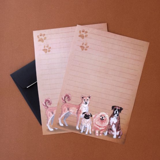 Watercolour Dogs Printable Letter Writing Paper